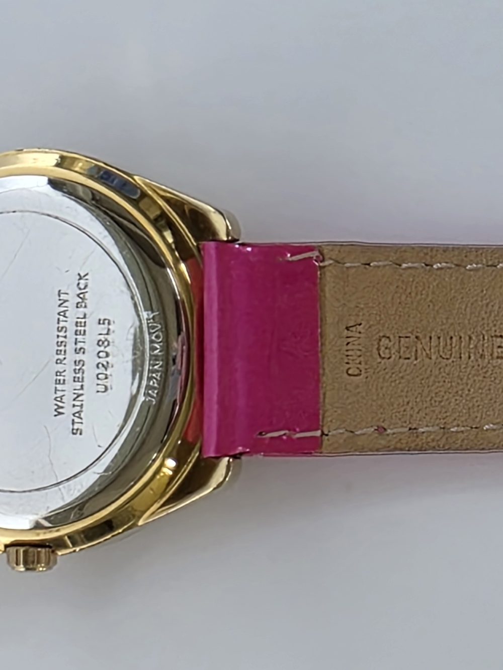 GUESS Gold-Tone Watch with Pink Dial and Pink Strap NEW BATTERY - Picture 11 of 17